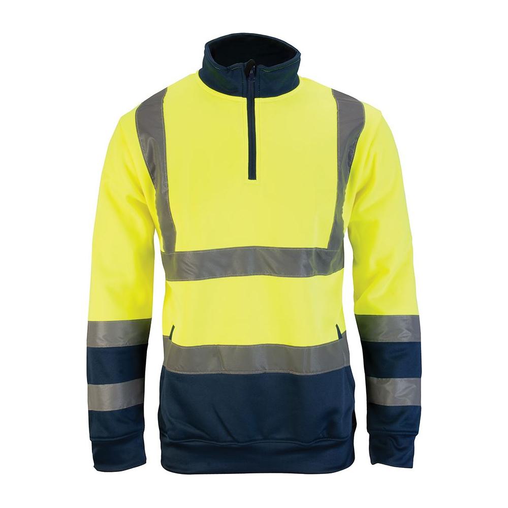 Tough Grit Hi-Vis 2-Tone Sweatshirt Yellow/Navy L