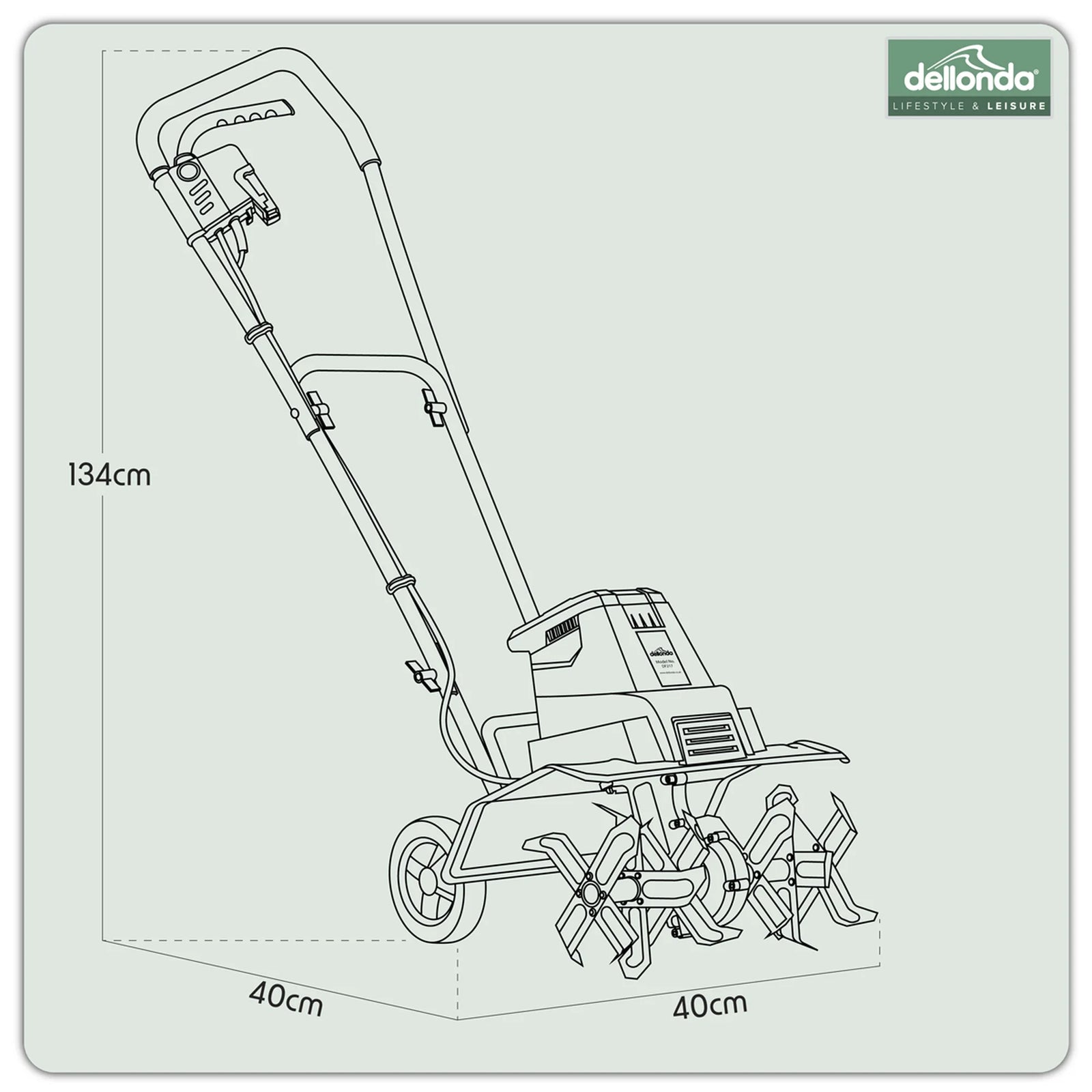 Dellonda Electric Tiller DG217 1500W 40cm Cutting Width