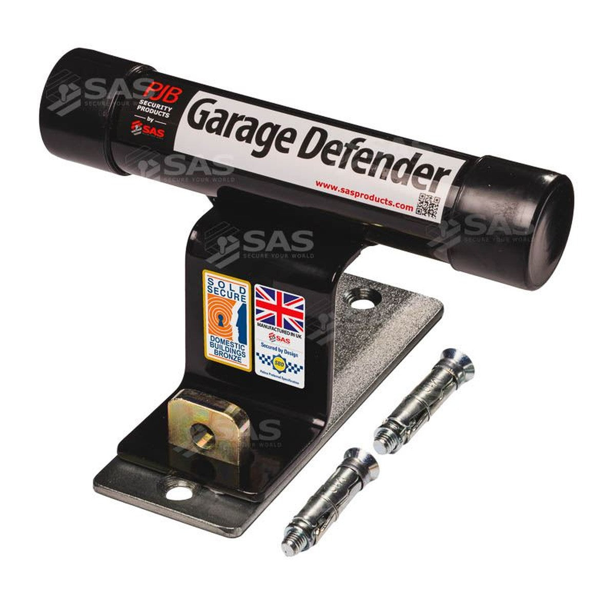 SAS Garage Defender Master and Padlock Bolt Down / White / Lock Keyed Alike