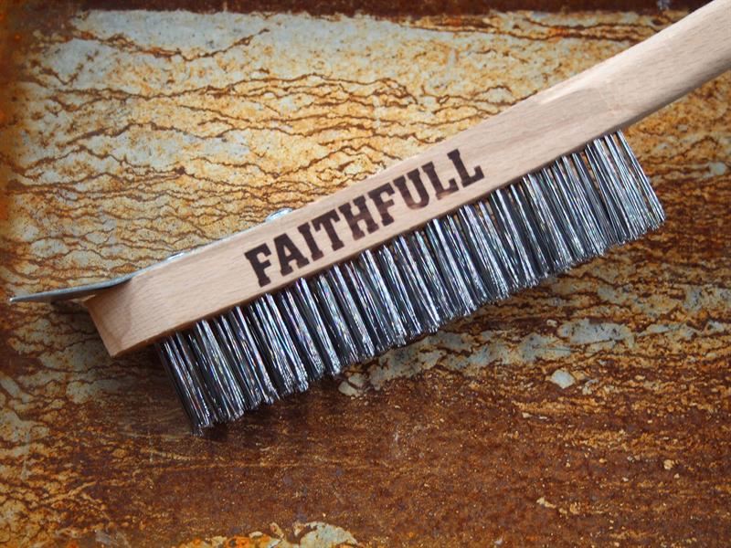 Faithfull Lightweight Scratch Brush with Scraper, Four Row