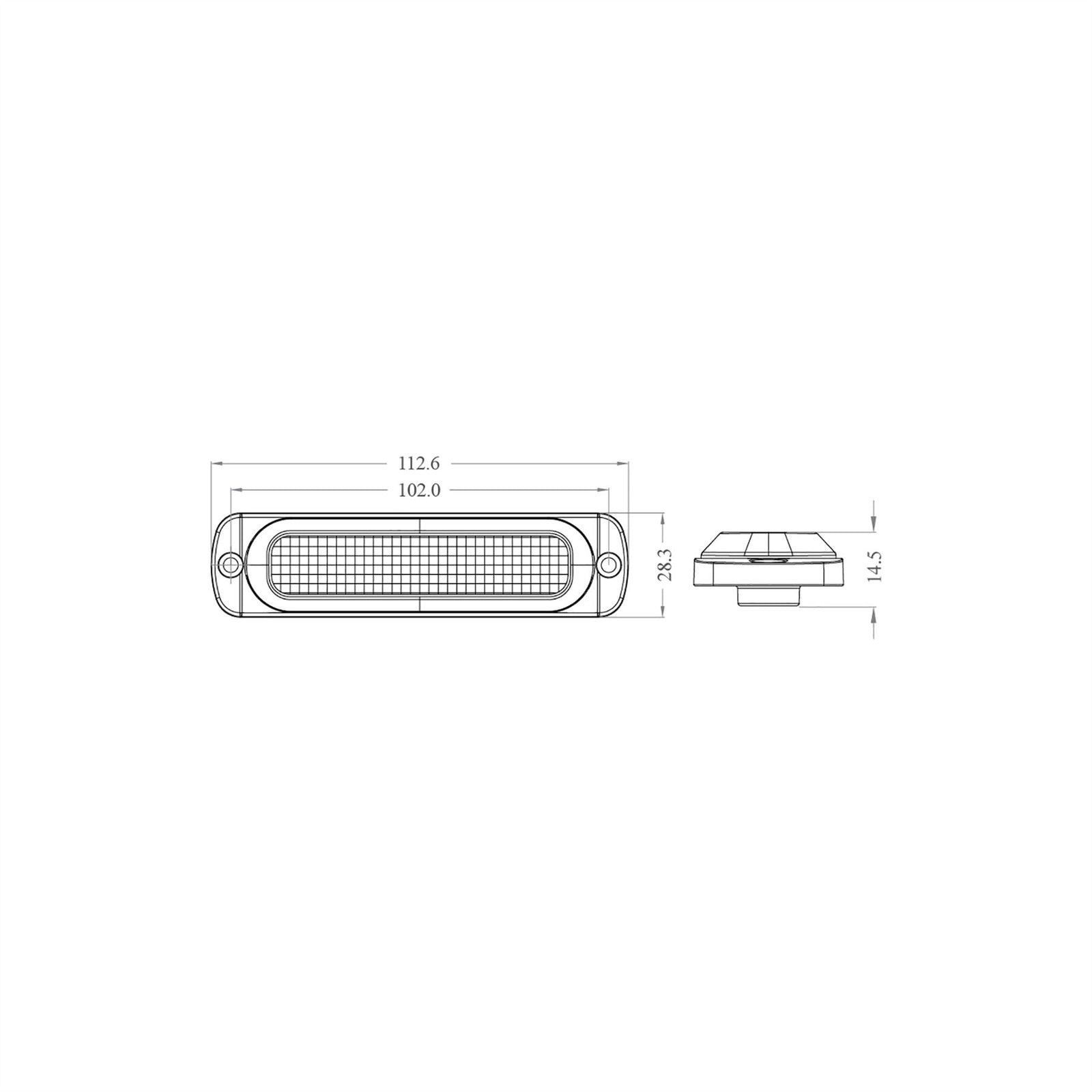 Ring Slimline Amber 4 LED Strobe - RCV2214