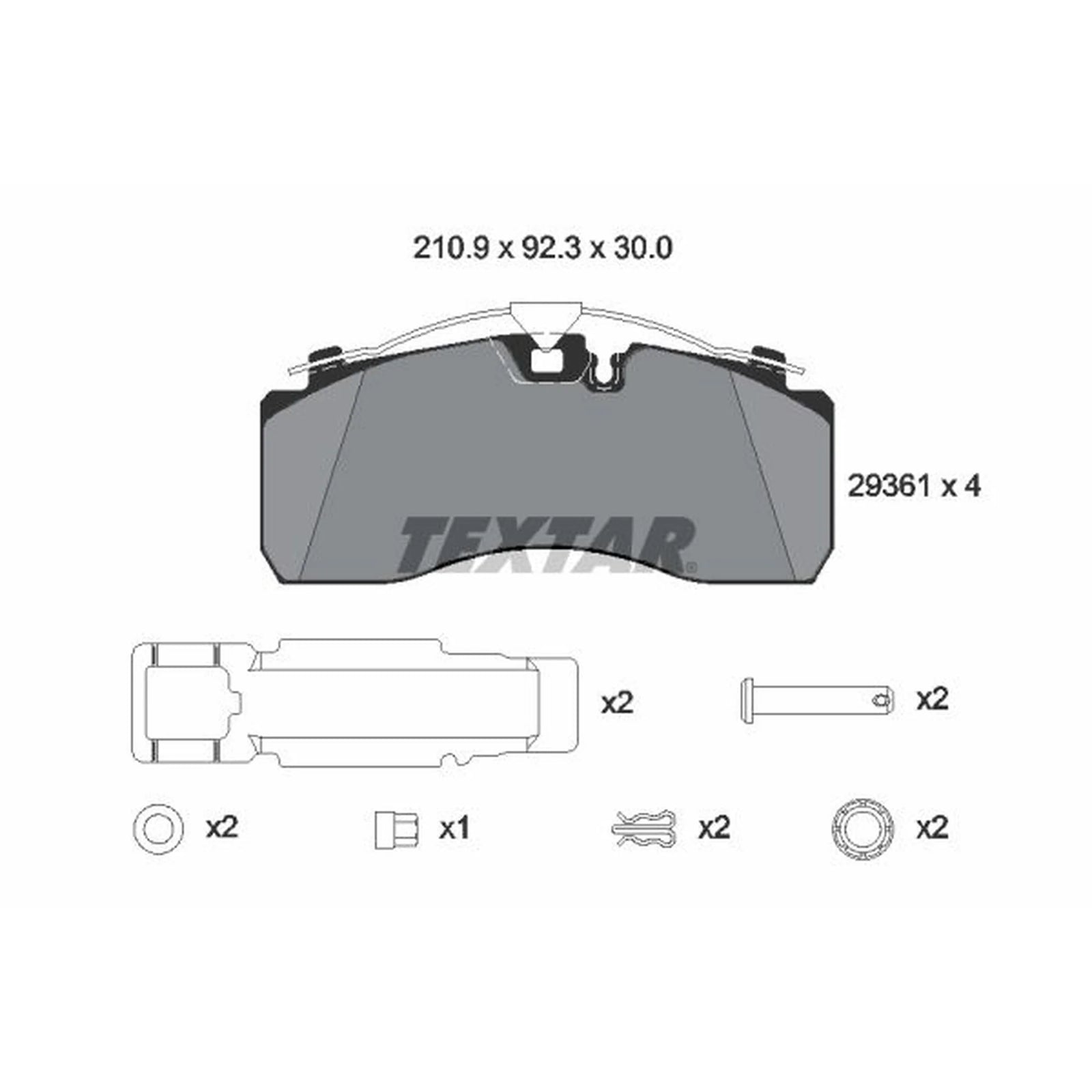 Textar Front Brake Pad Set 2936101