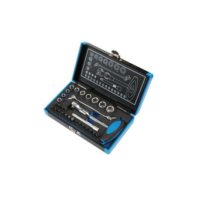 Laser Roto Lock Socket and Bit Set 1/4"D 31pc 6916