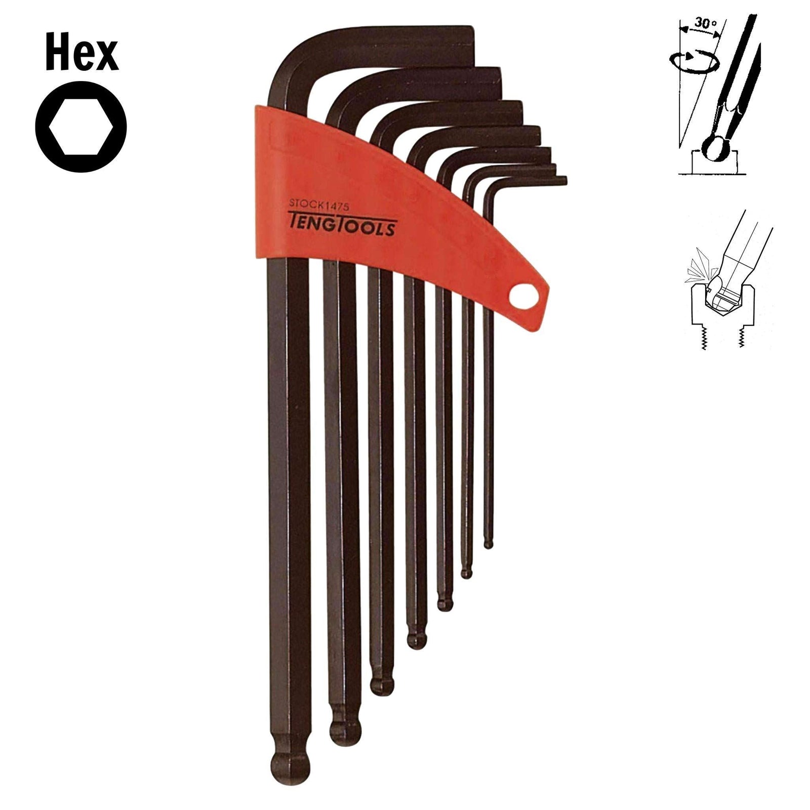 Teng Tools Ball Point Hex Key Set 7 Pieces