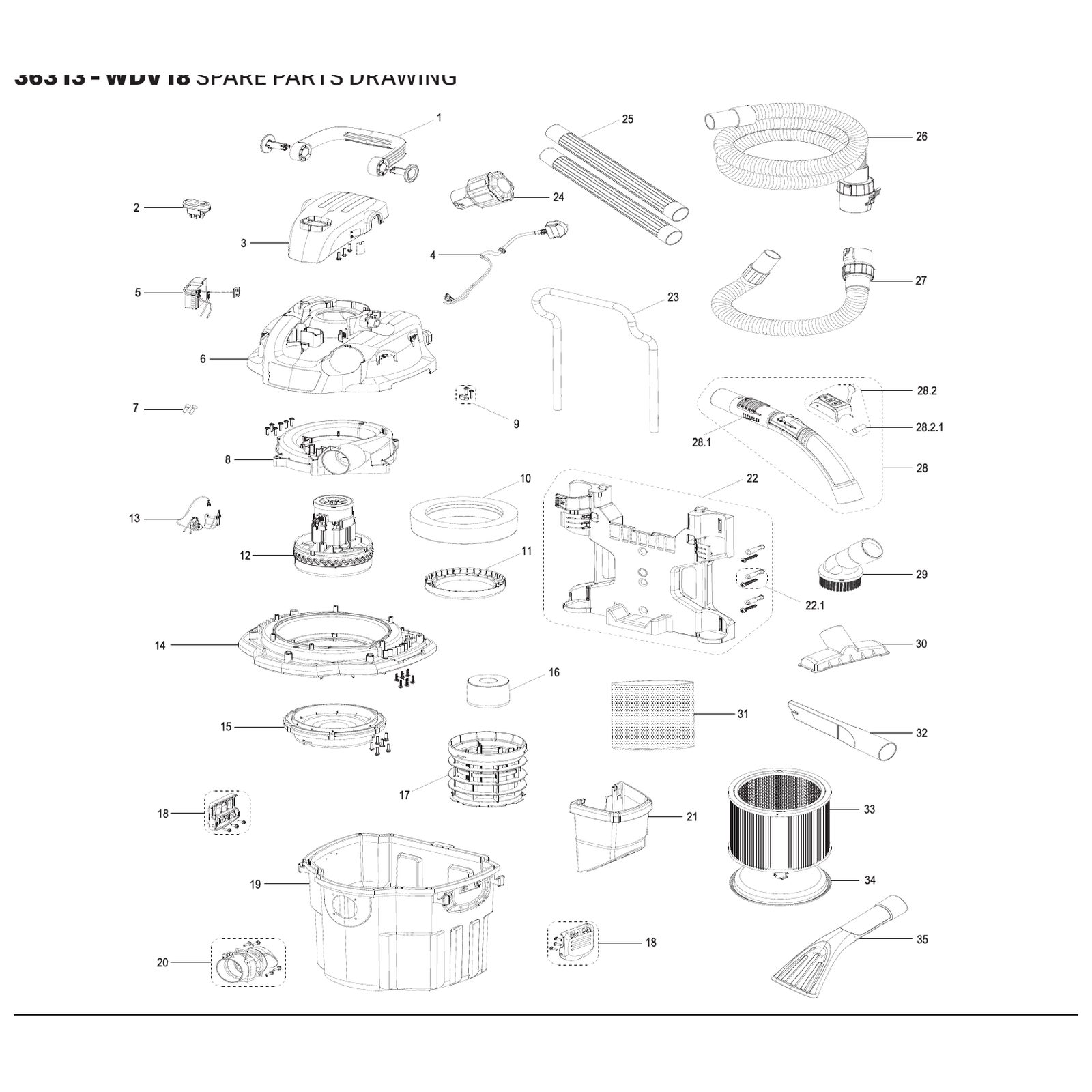 Draper Remote Control Handle Assembly - MPN YWDV18-28 02416