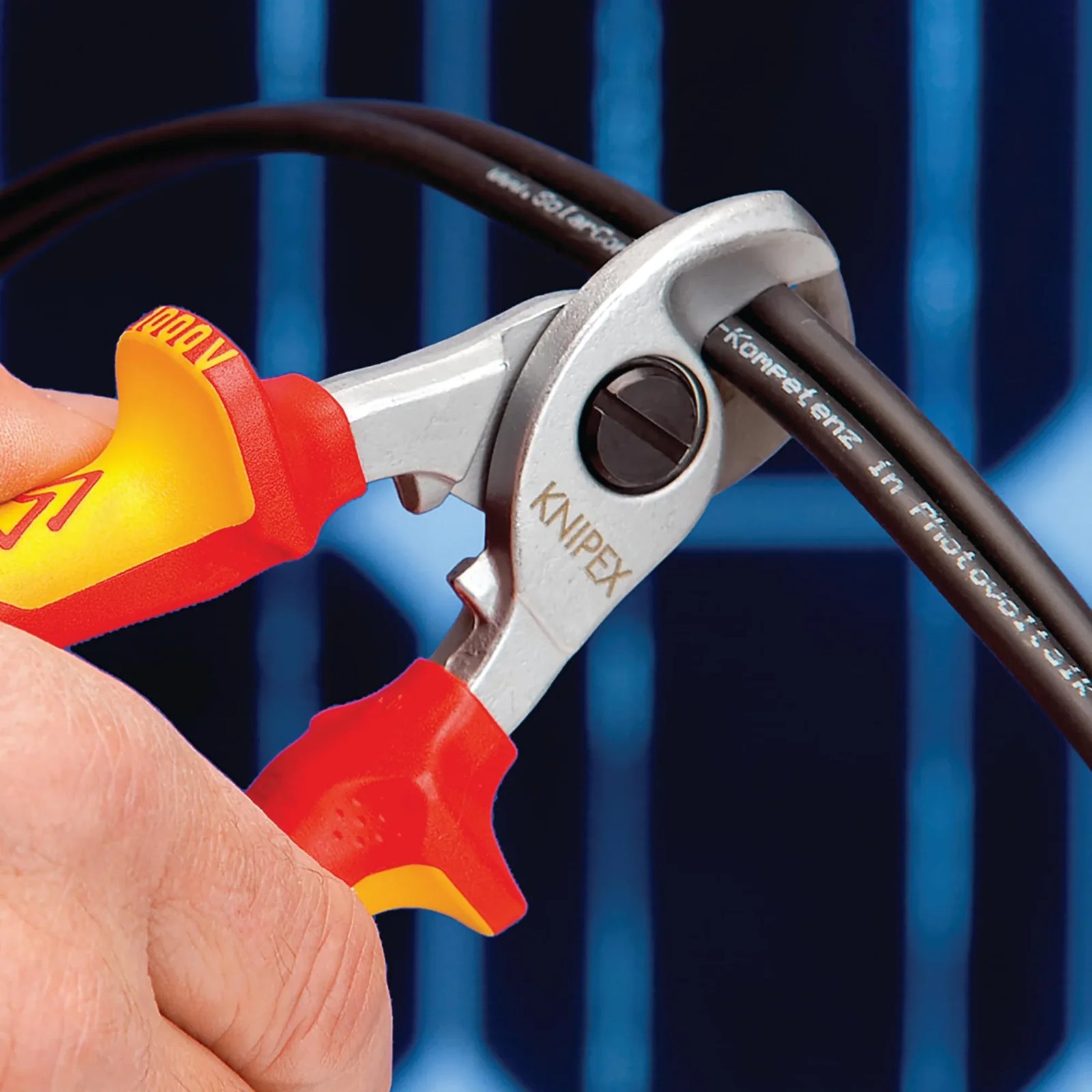 KNIPEX Cable Shears 165mm VDE 95 16 165 SB for Copper & Aluminium