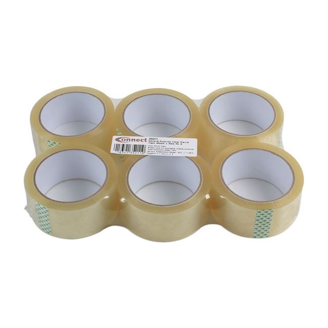 Connect General Purpose Clear Parcel Tape 48mm x 66m 6pc 35211