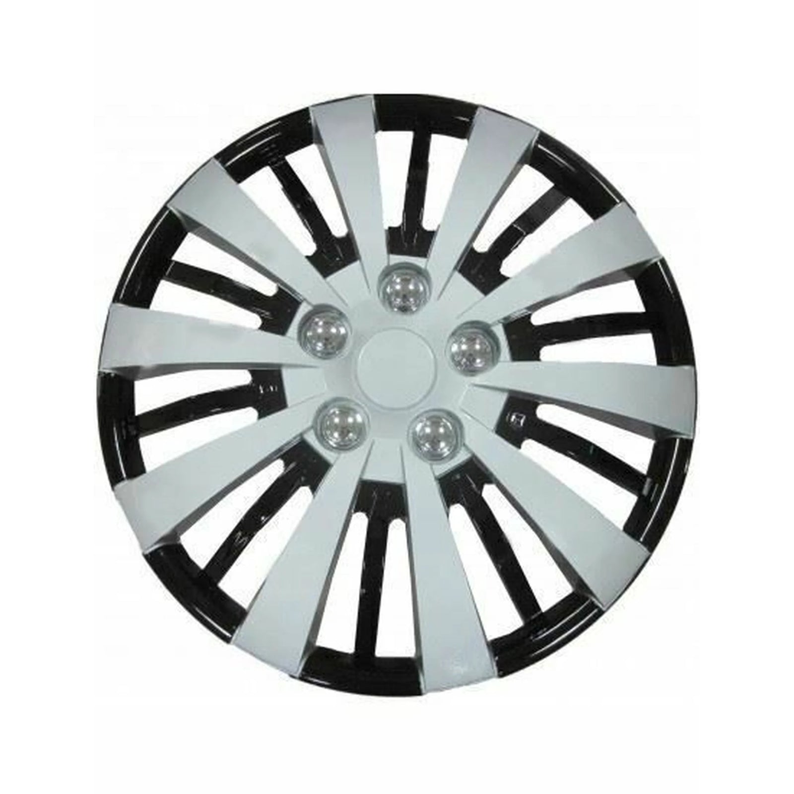 JRP 4x Wheel Trims Hub Caps 14" Covers Silver & Black Alloy Look