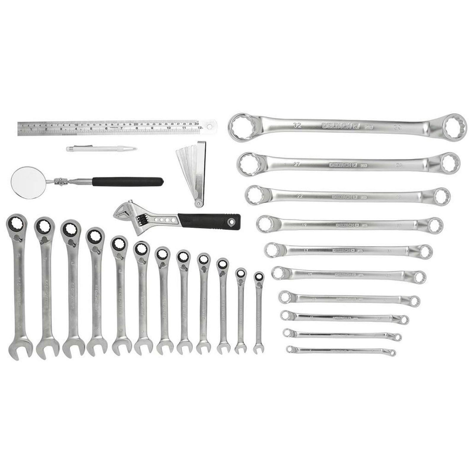 BUNKER Ring Spanner and Open End Ratchet Set in EVA Foam Inlay (27 Piece)