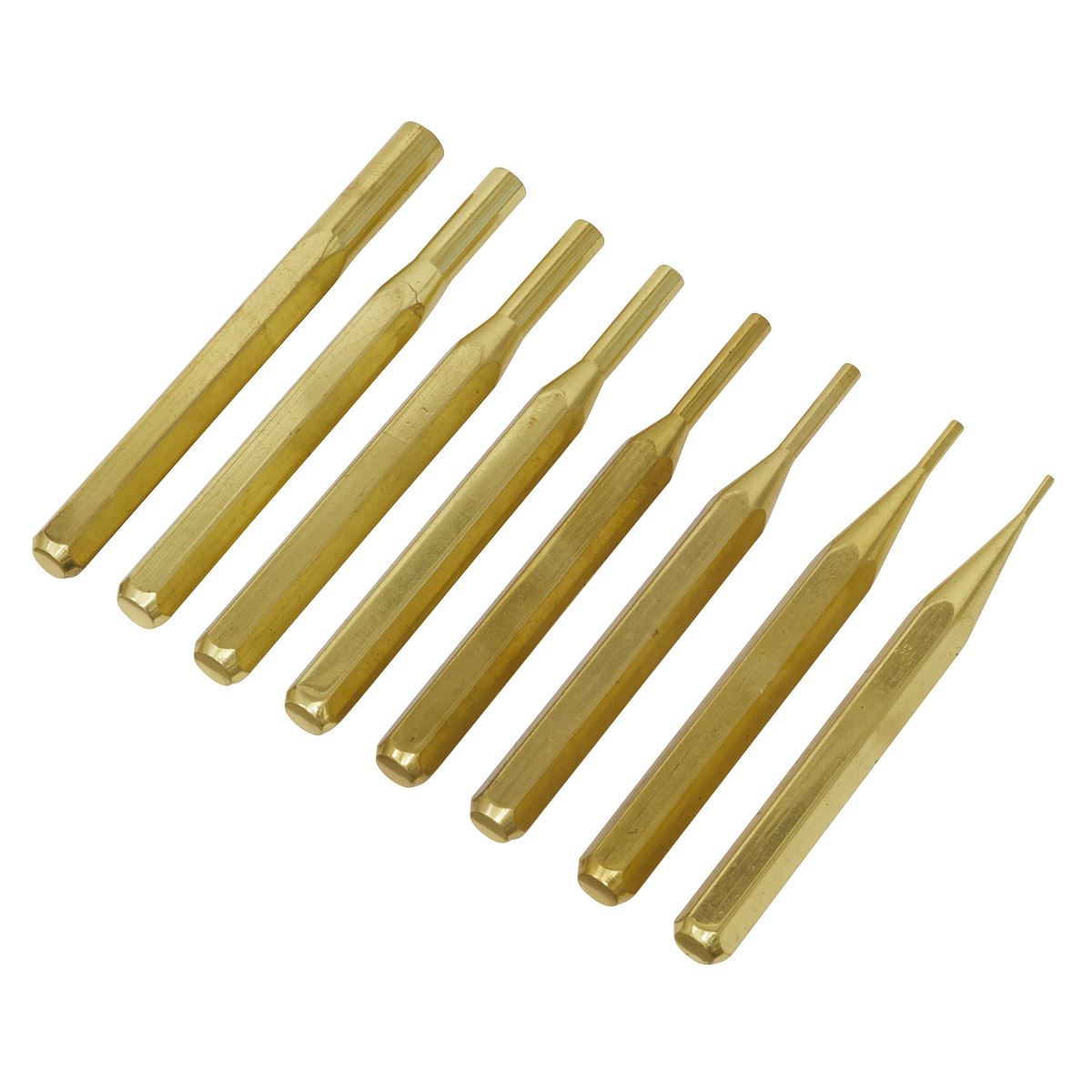 Sealey Brass Pin Punch Set 8pc AKB08