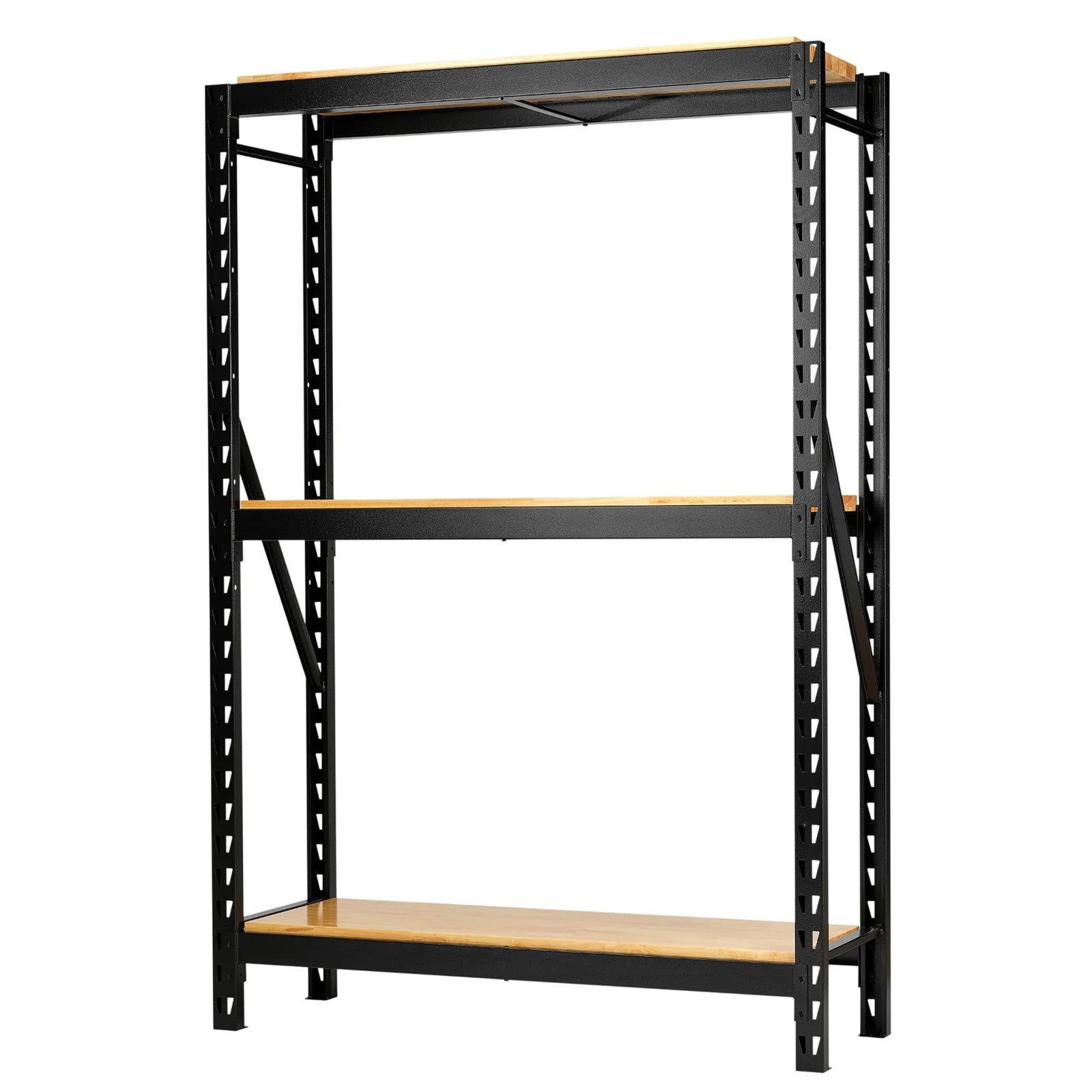 BUNKER 14 Piece Modular 3 Tier Racking with Hardwood Shelving, 750-1500mm