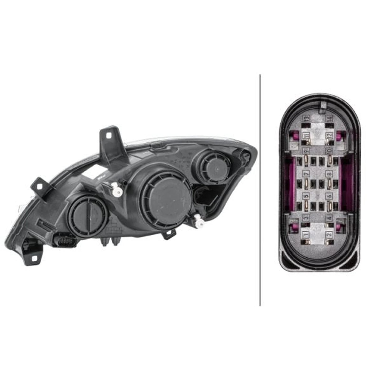 Hella Headlight Headlamp H7/H7/H7 Right 1EG 009 627-021