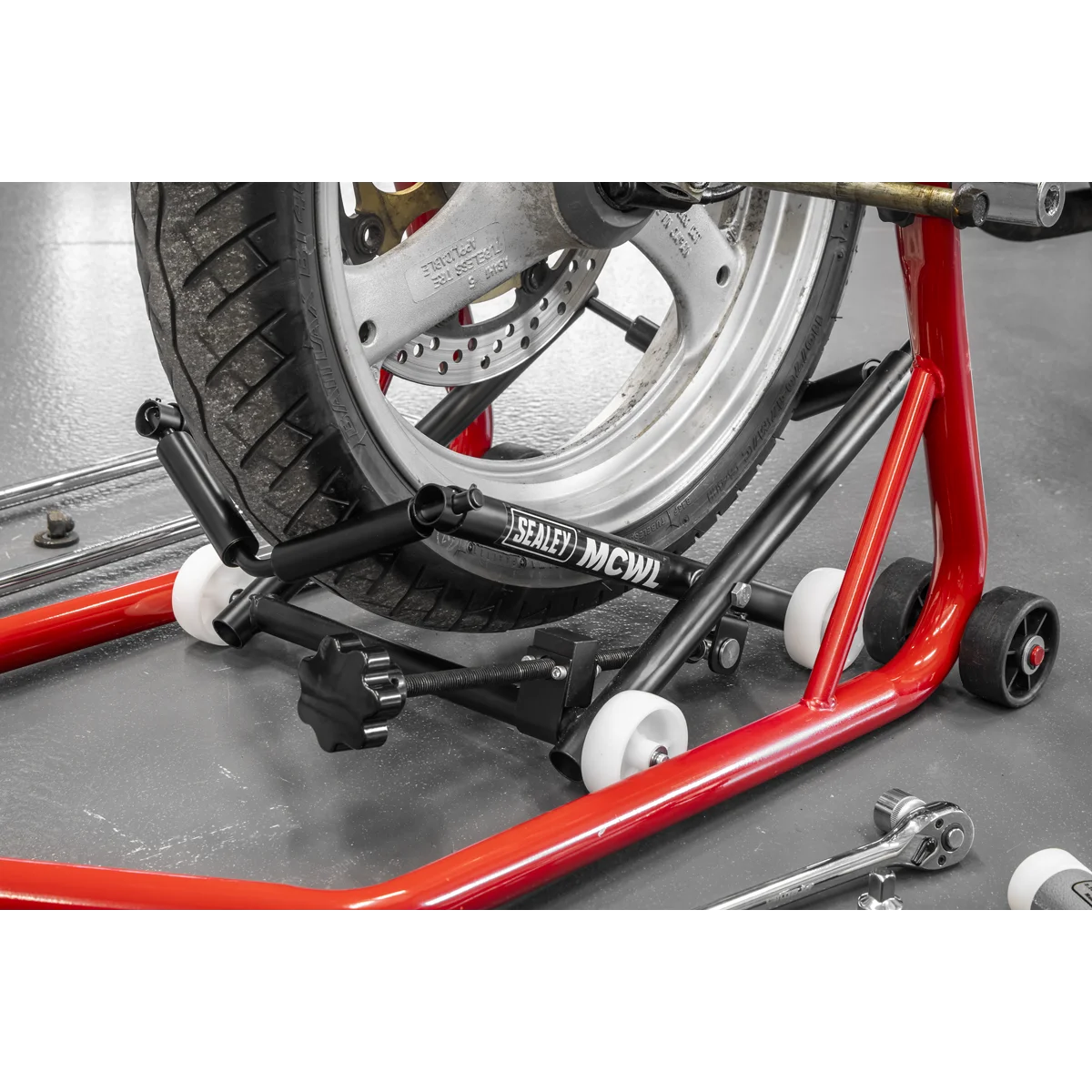 Sealey Motorcycle Wheel Adjustable Support with Rollers MCWL 4.5kg