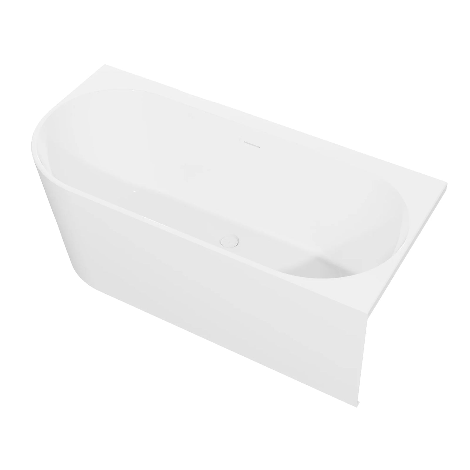 Baridi Right-Hand Corner Slim Rim Bath 160cm - Gloss White