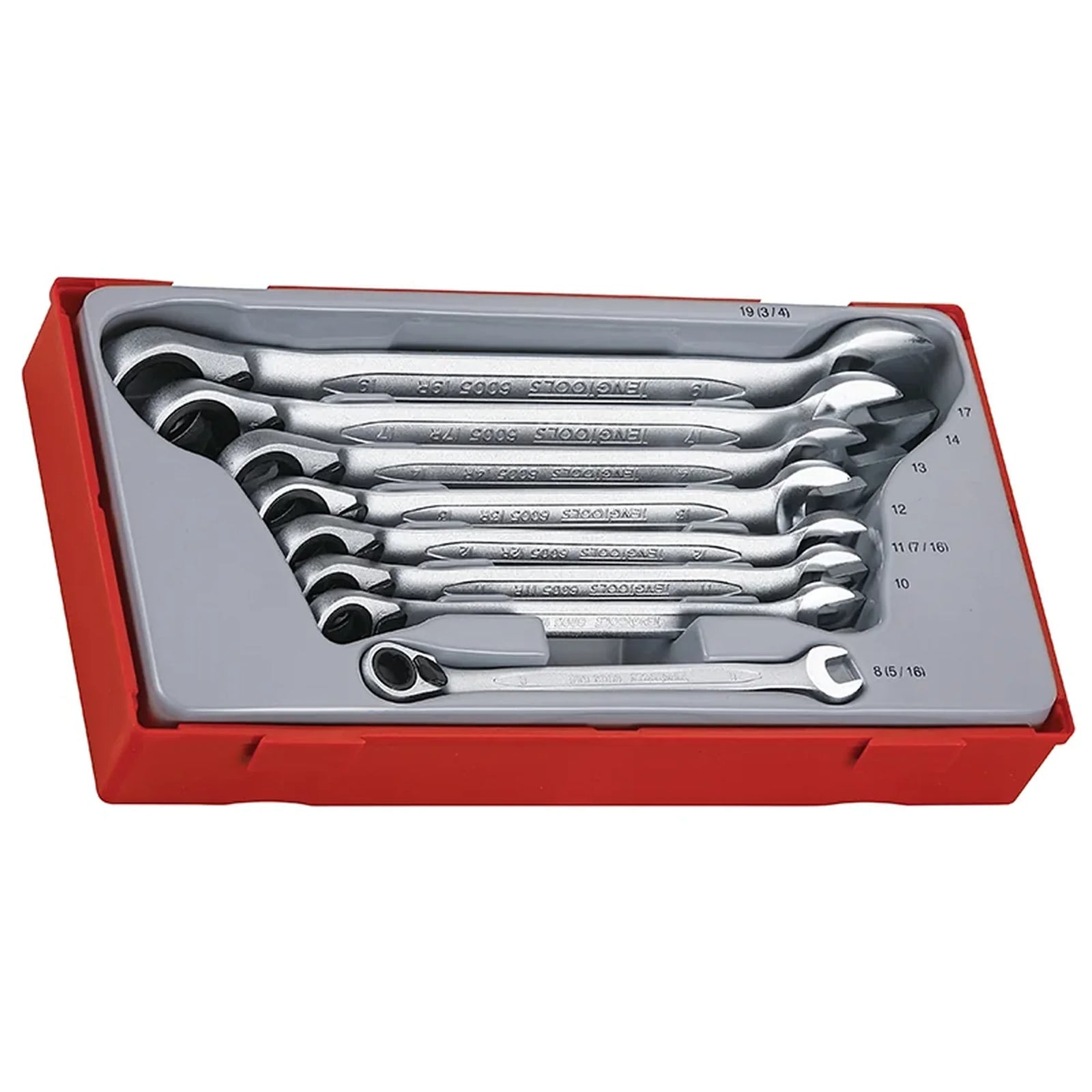 Teng TT6508R Metric Ratchet Combination Spanner Set, 8 Piece - TT6508R