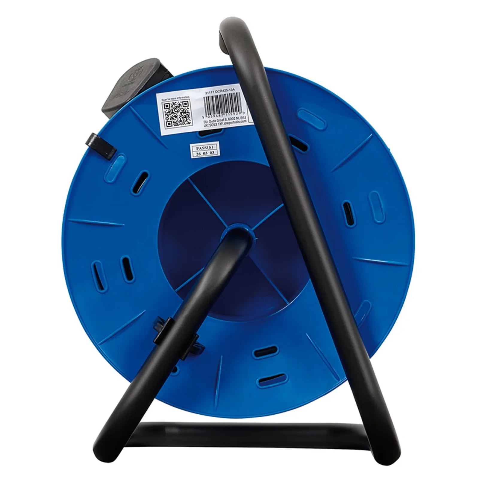 Draper 230V Four Socket Industrial Cable Reel, 25m