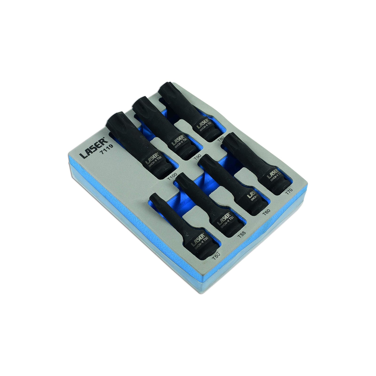 Laser Long Impact Star Socket Bit Set 1/2"D 7pc 7119