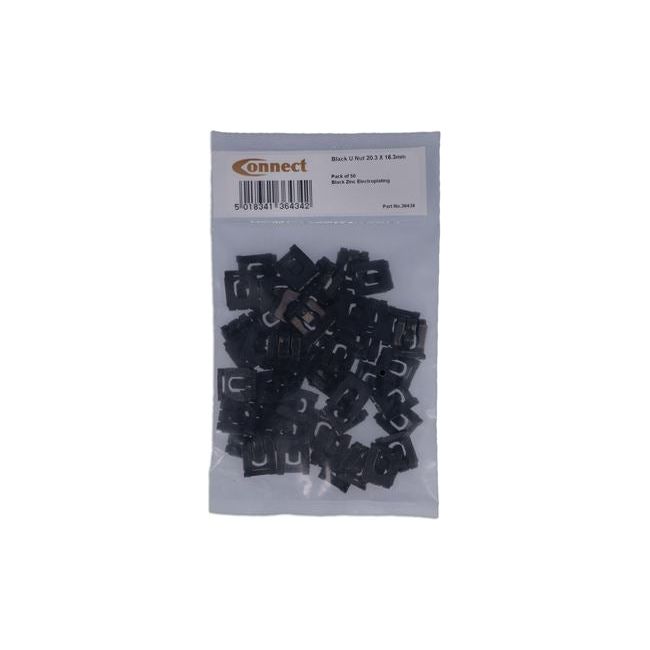 Connect Black U-Nut - for Renault, Saab, for Vauxhall Opel 50pc 36434