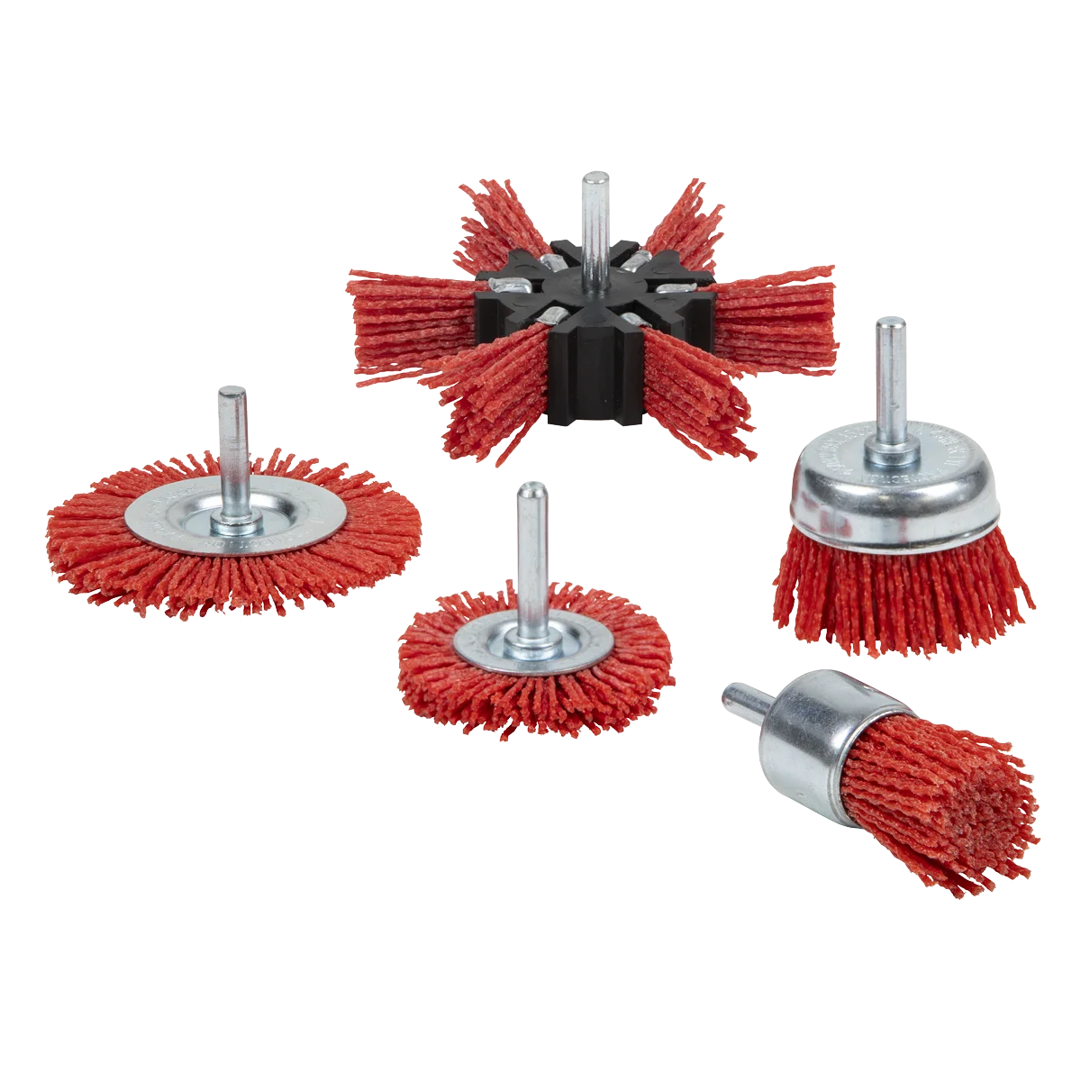 Sealey Nylon Filament Brush Set 5 Piece Ø50mm, Ø75mm, Ø100mm