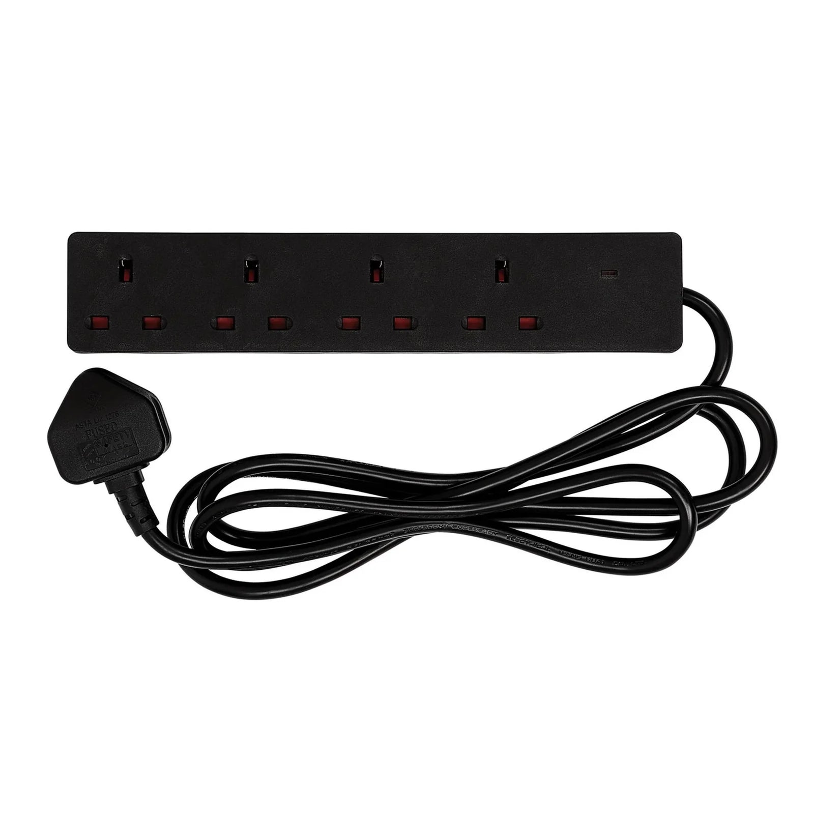 Draper 4 Way Extension Lead 2m with Neon Power Indicator