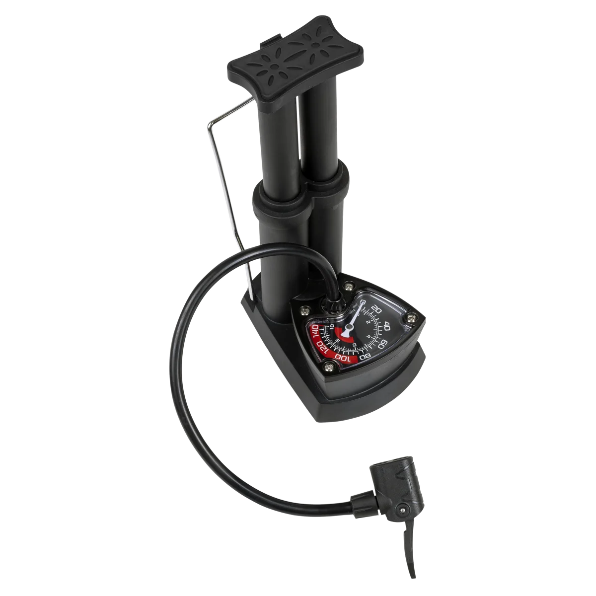 Sealey Mini Twin Barrel Bicycle Foot Pump 4bar/60psi & 8bar/120psi