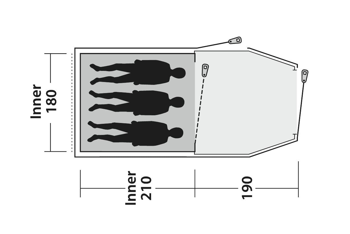 Outwell Earth 3 Plus Tunnel Tent 3 Berth