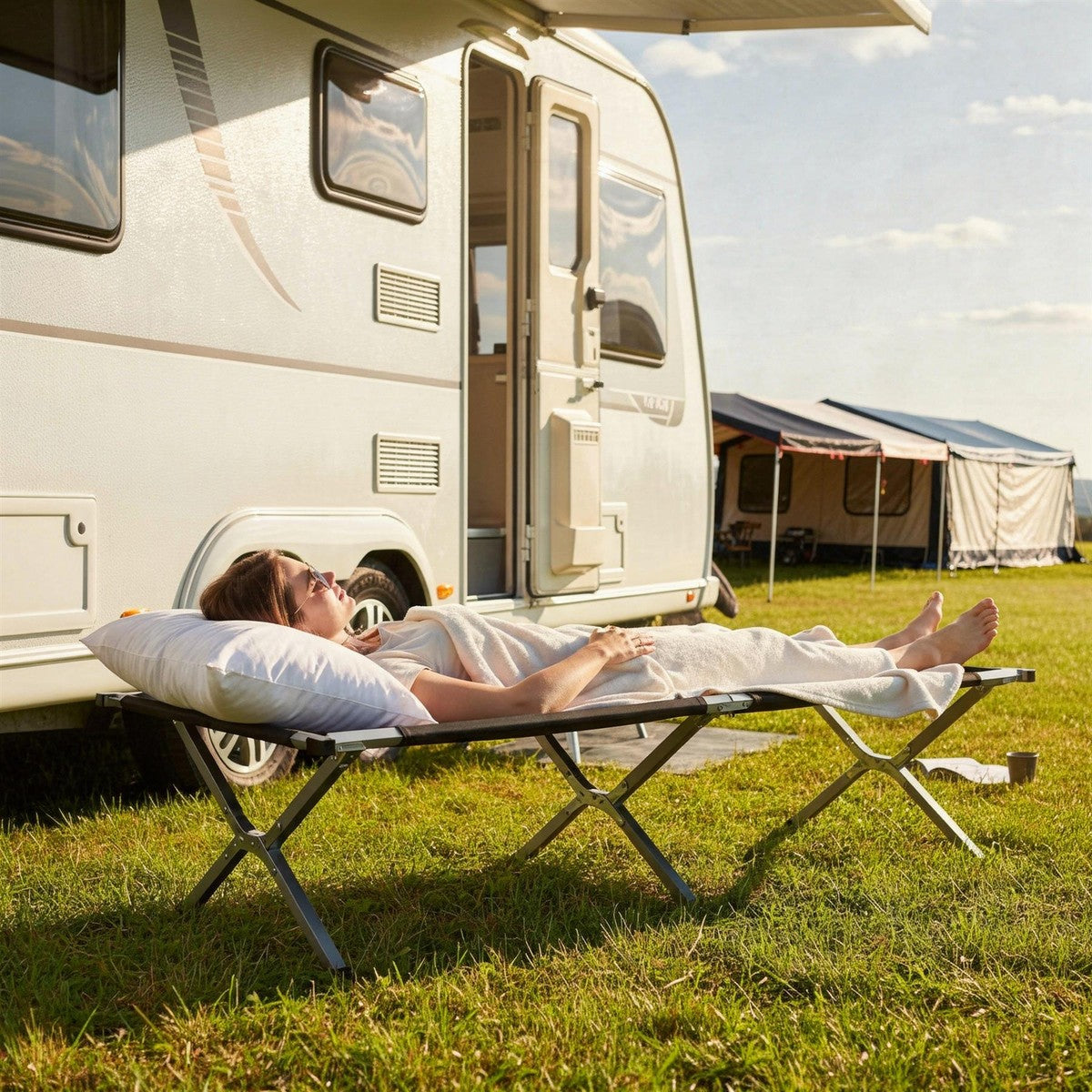 Leisurewize Aluminium Camping Bed Foldable Raised Camp Bed -120kg