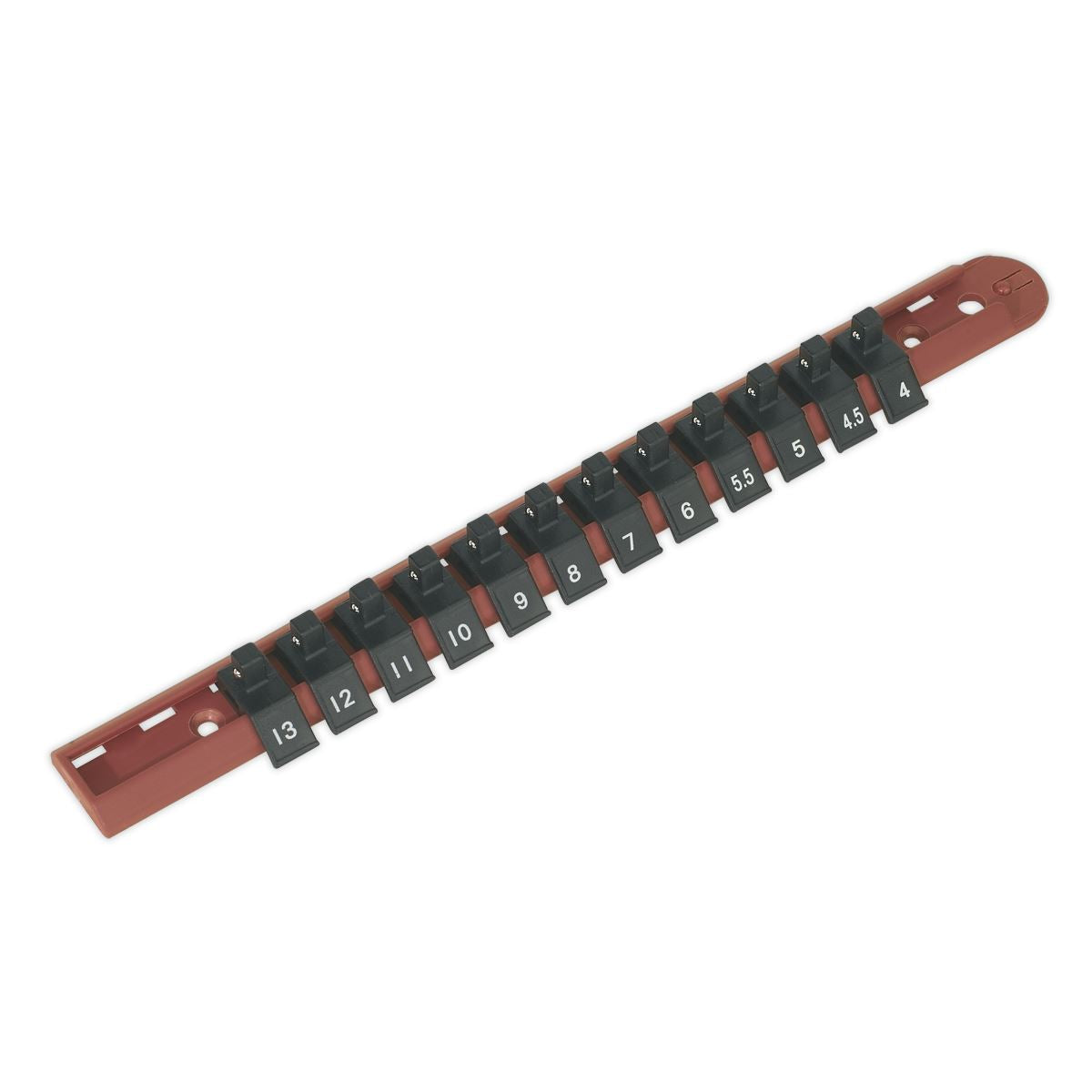 Sealey Premier Socket Retaining Rail with 12 Clips 1/4"Sq Drive AK1412
