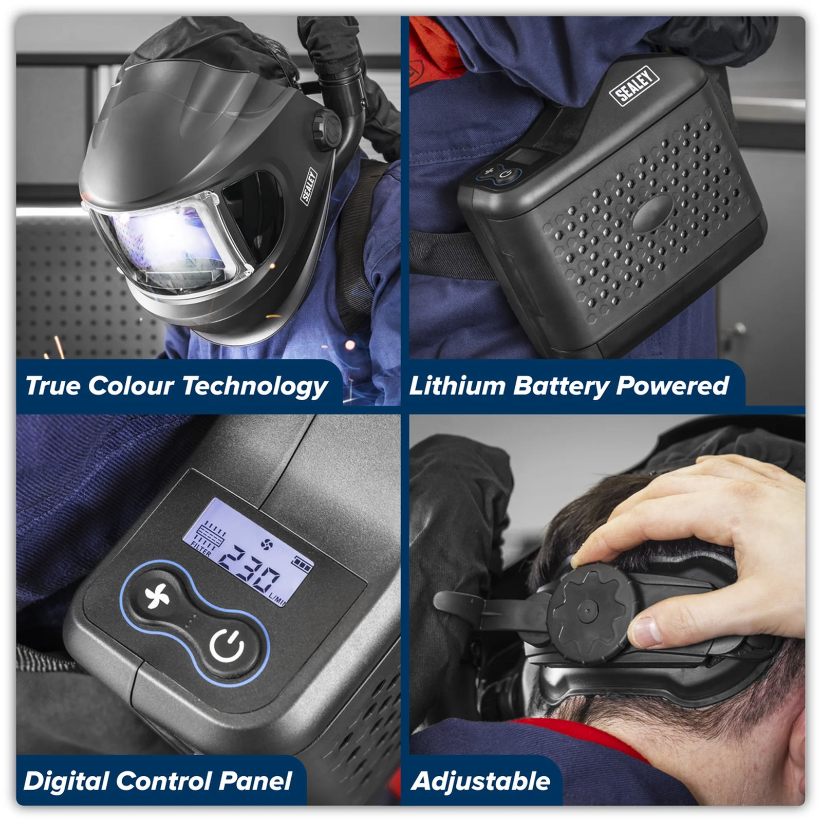 Sealey Auto Darkening Welding Helmet PWH618 with PAPR System