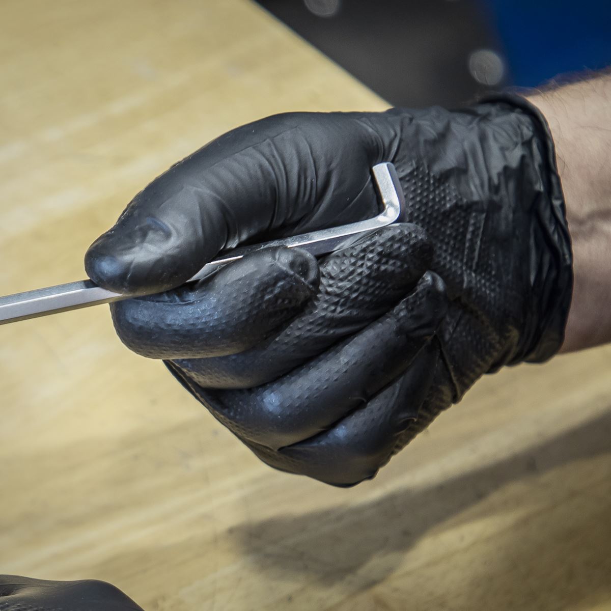 Sealey Black Diamond Grip Extra-Thick Nitrile Powder-Free Gloves Large Pack of 5