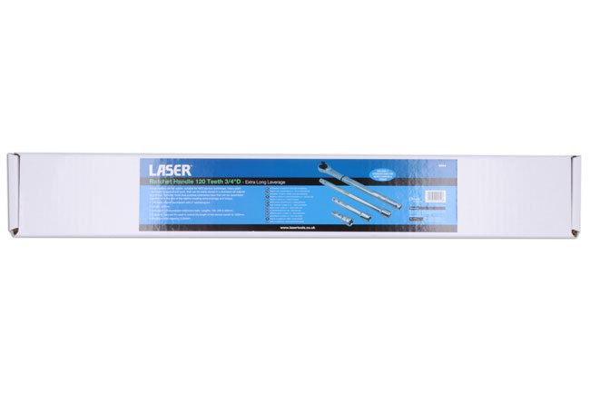 Laser Ratchet Handle 120 Teeth 3/4"D - Extra Long Leverage