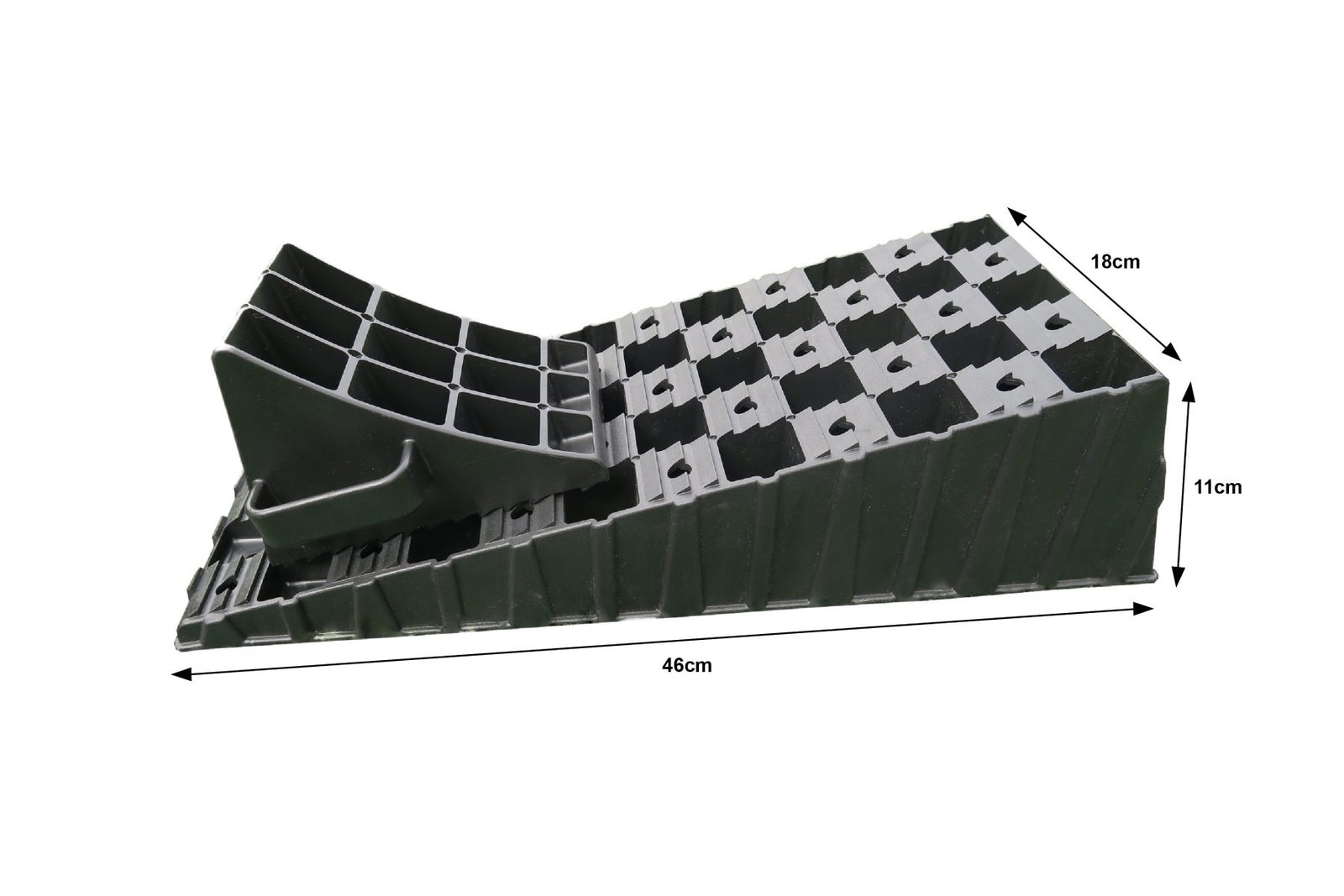 Milenco MGI Wedge Levels with Chock – Pair of Wheel Levelling Ramps with Matching Chocks