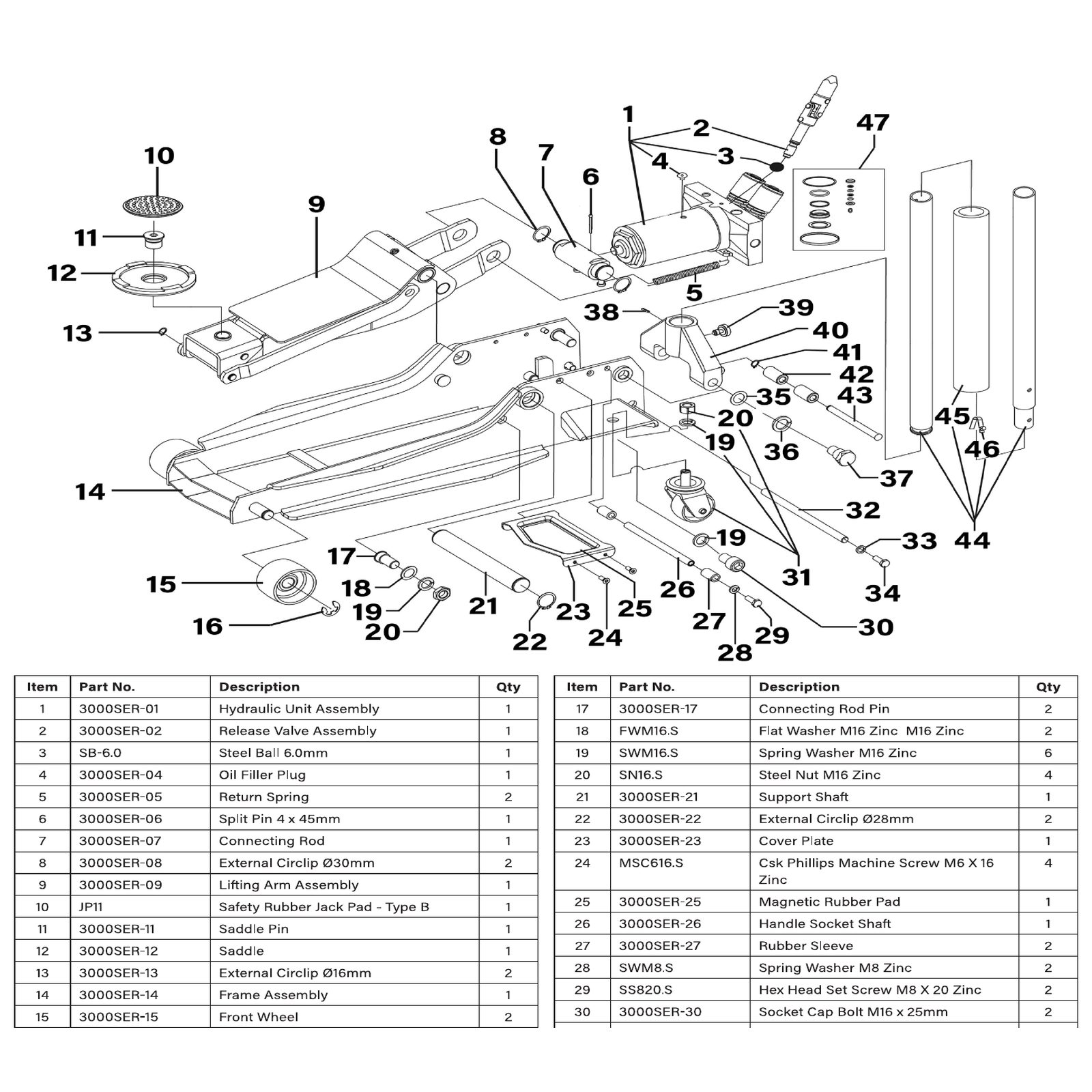 Sealey Frame Assembly 3000SER-14