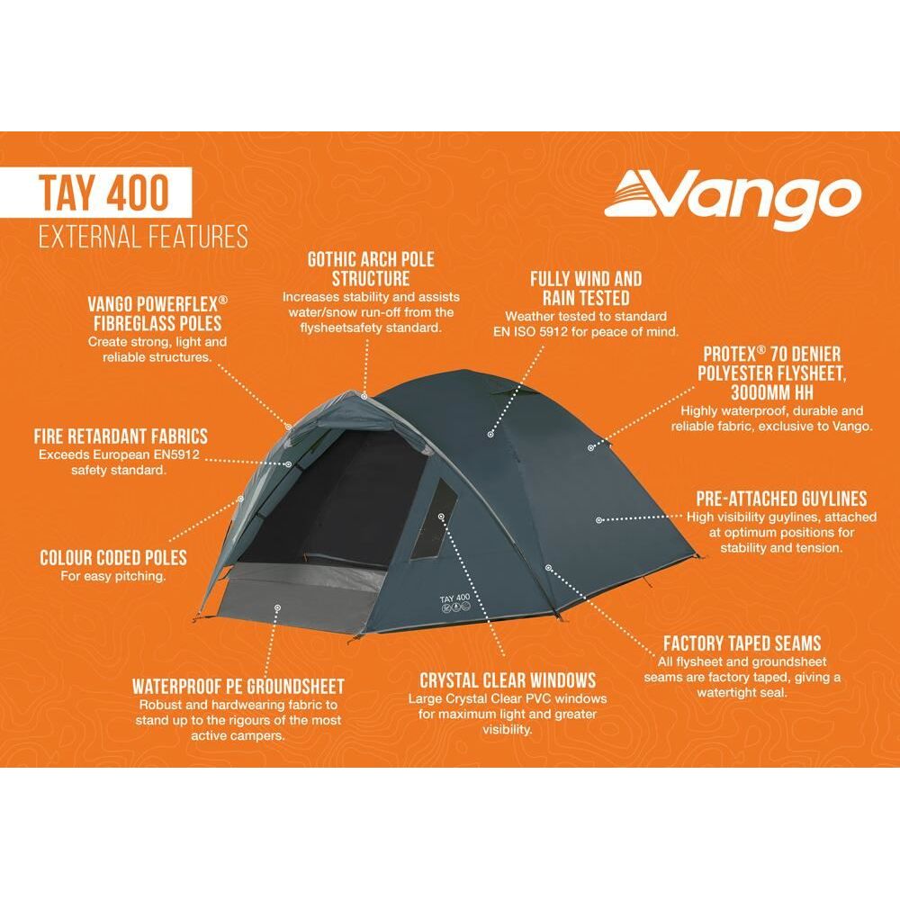 Vango Tay 400 Pole Tent Deep Blue