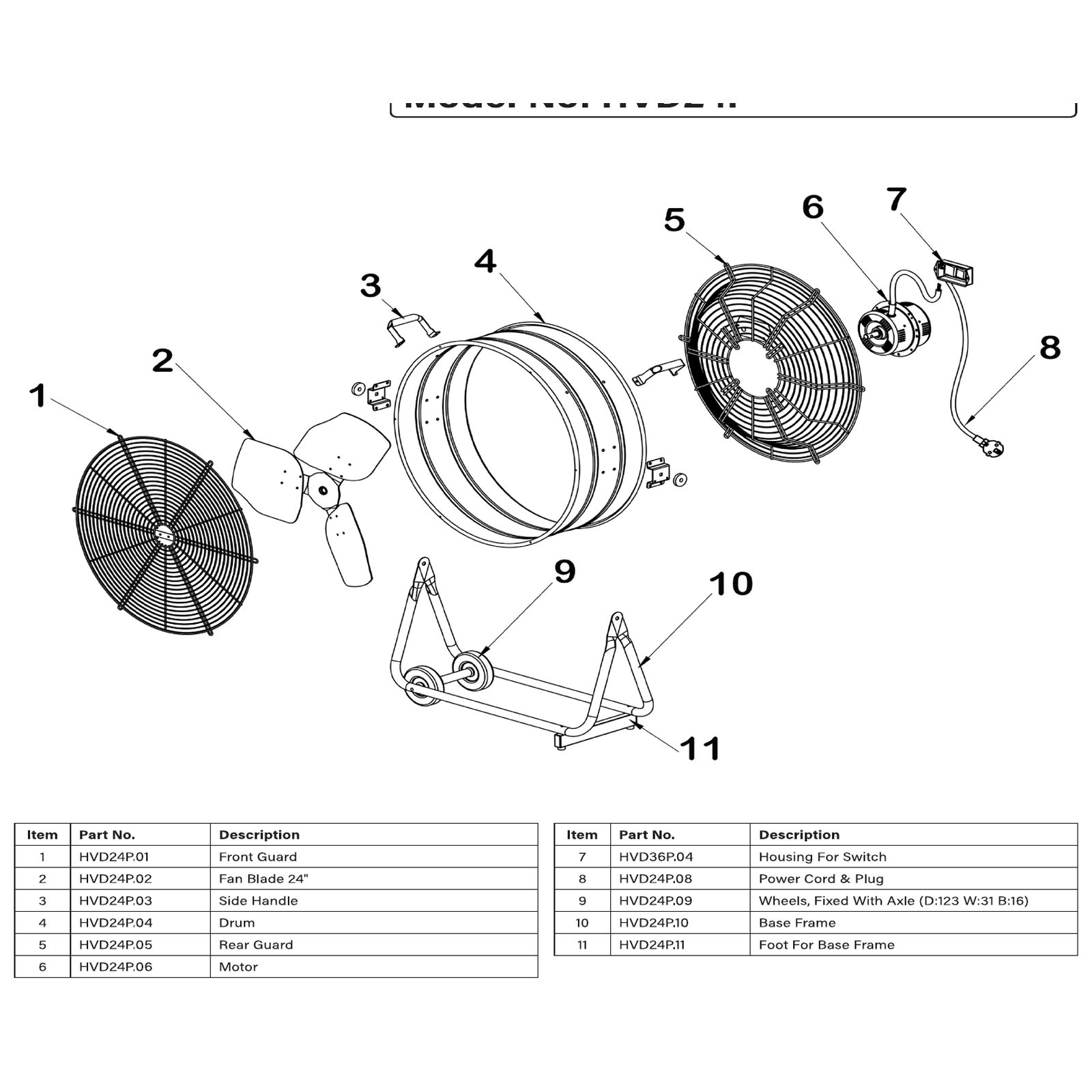 Sealey Base frame HVD24P.10
