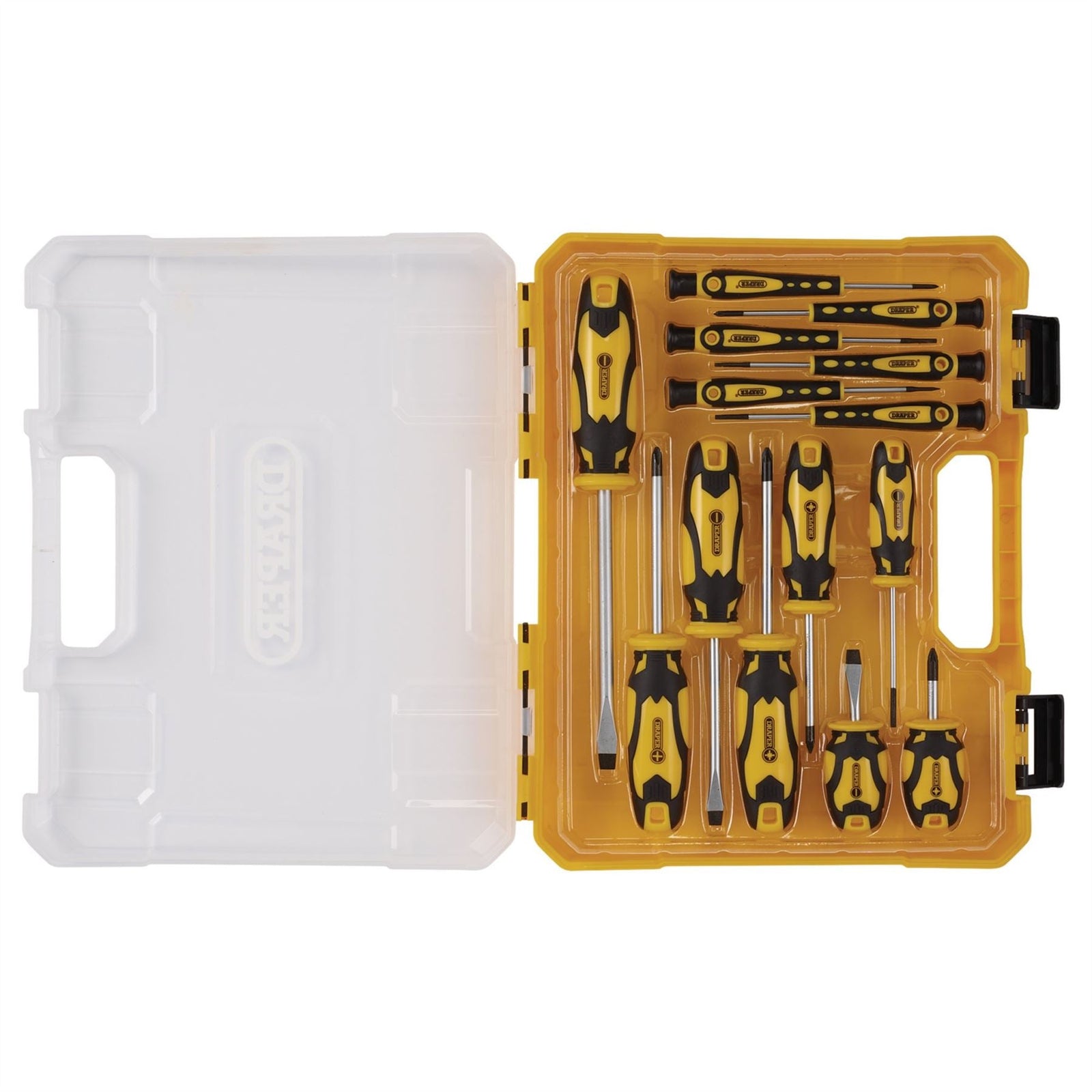 Draper Screwdriver Set with Case, Yellow (14 Piece) 03988