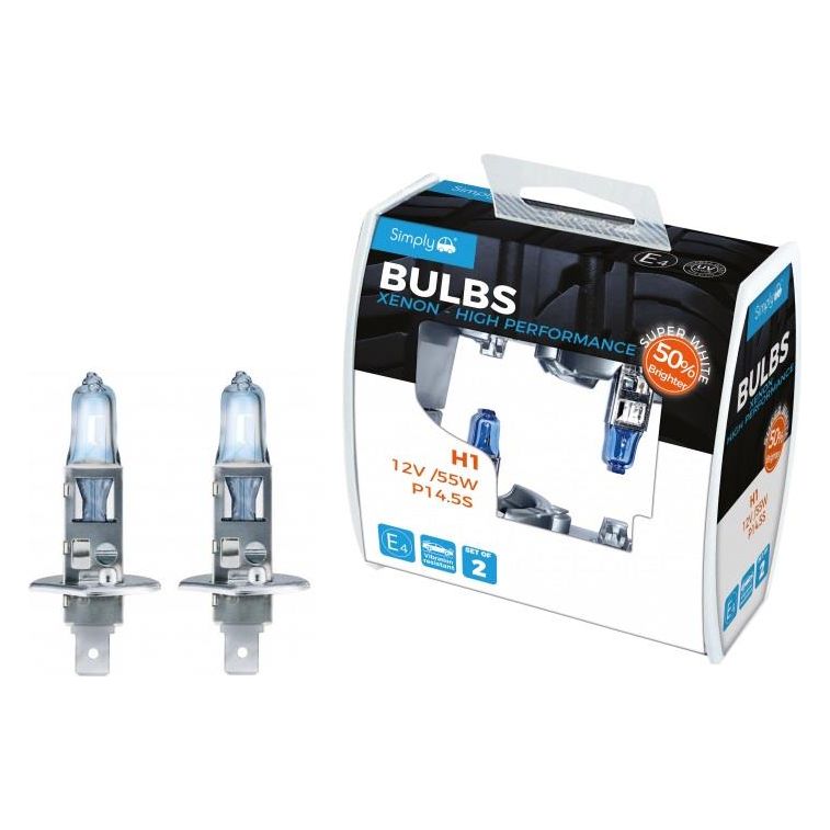 2x H1 Car Headlamp Upgrade Bulb 50% Brighter Headlight Performance