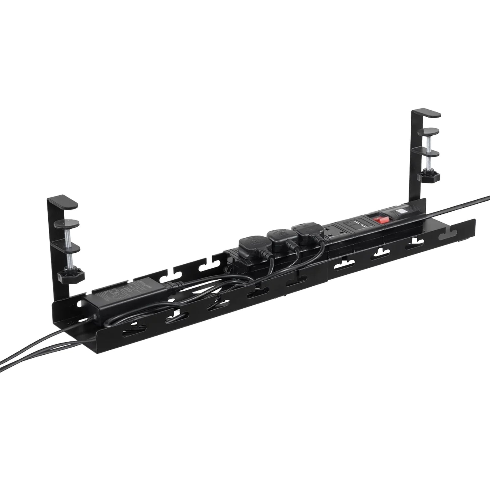 Dellonda Cable Management Tray Extendable 435/730mm - Black