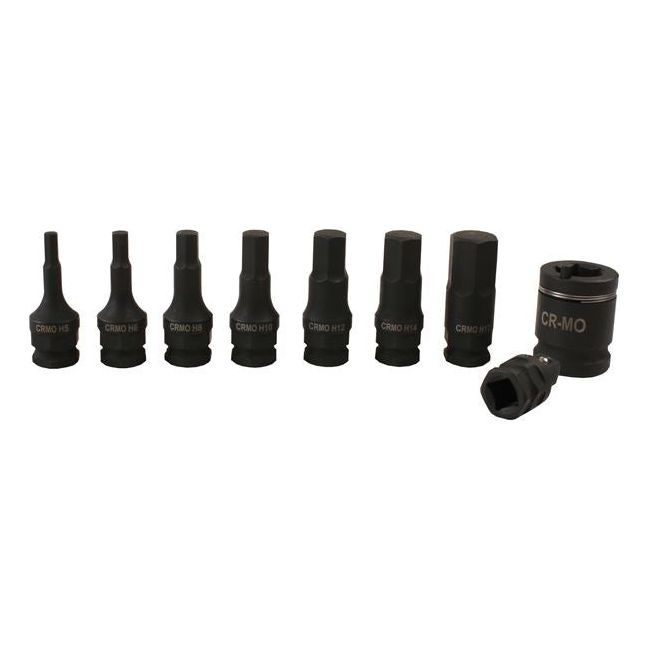 Laser Dual Drive Hex Impact Bit Socket Set 9pc 7977