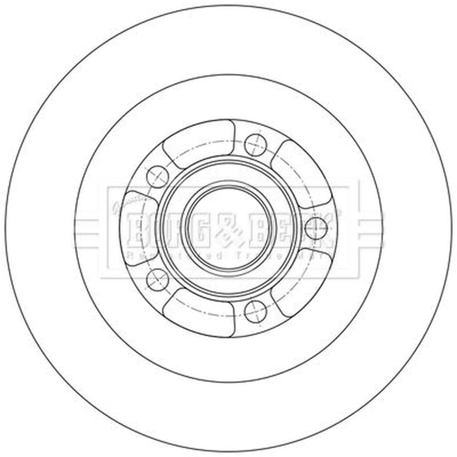 Borg & Beck 2 x Solid Rear Brake Discs BBD6218S