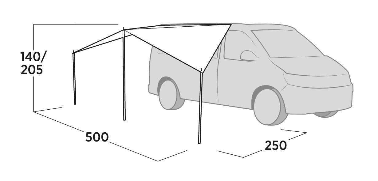 Easy Camp Lom Tri Campervan Canopy Grey Sun Shade