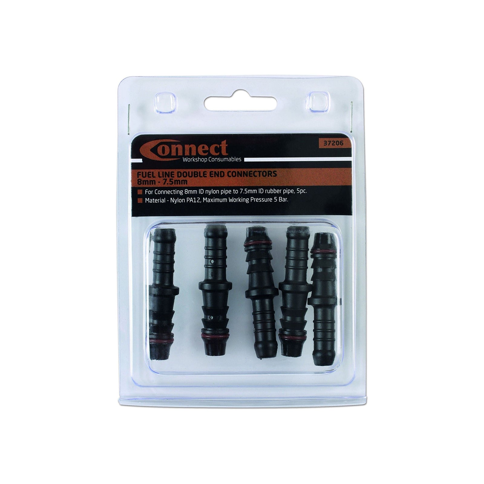 Connect Fuel Line Double End Connectors 8 - 7.5mm 5pc 37206