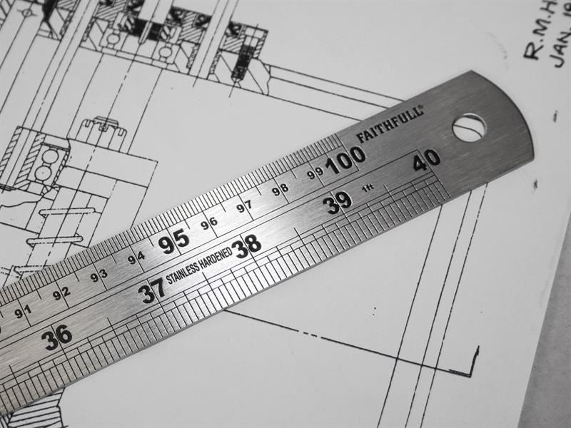 Faithfull Steel Rule 1m / 39in x 30mm