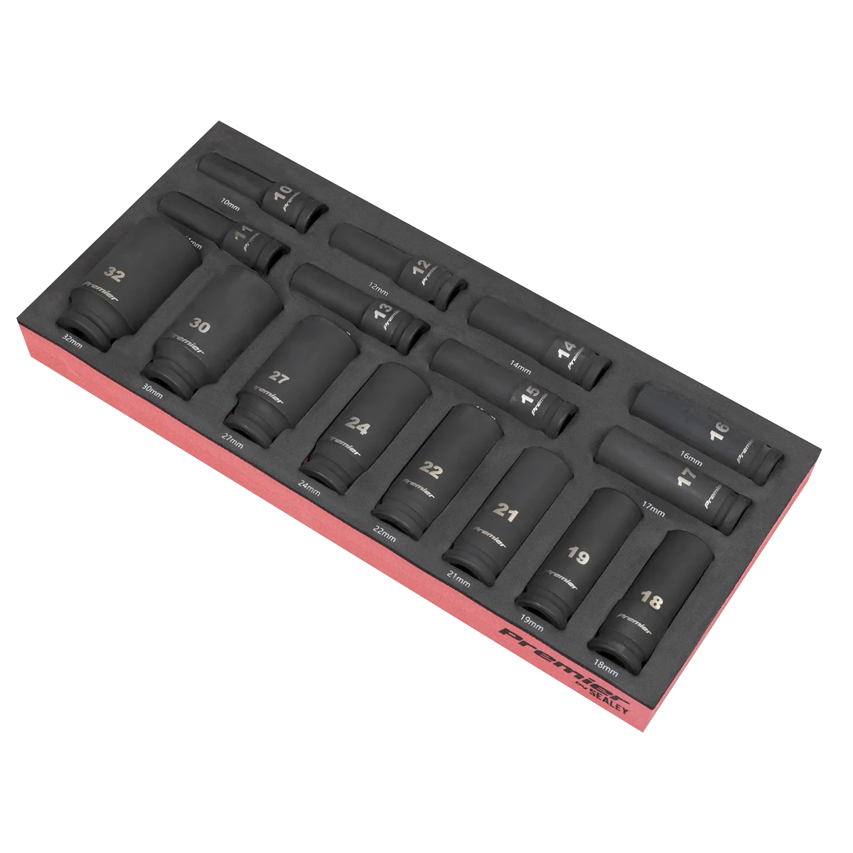 Sealey Premier Deep Impact Socket Set 16 Piece 1/2" Sq Drive