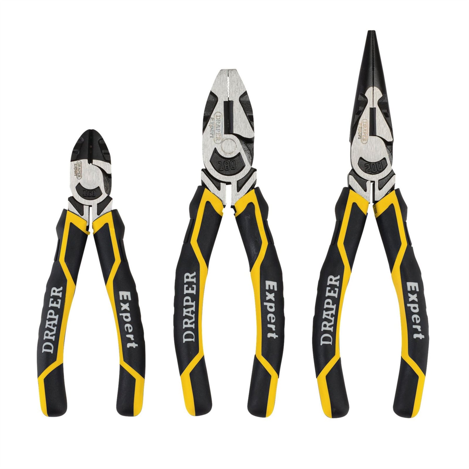 Draper High Leverage Plier Set, Yellow (3 Piece) 28038
