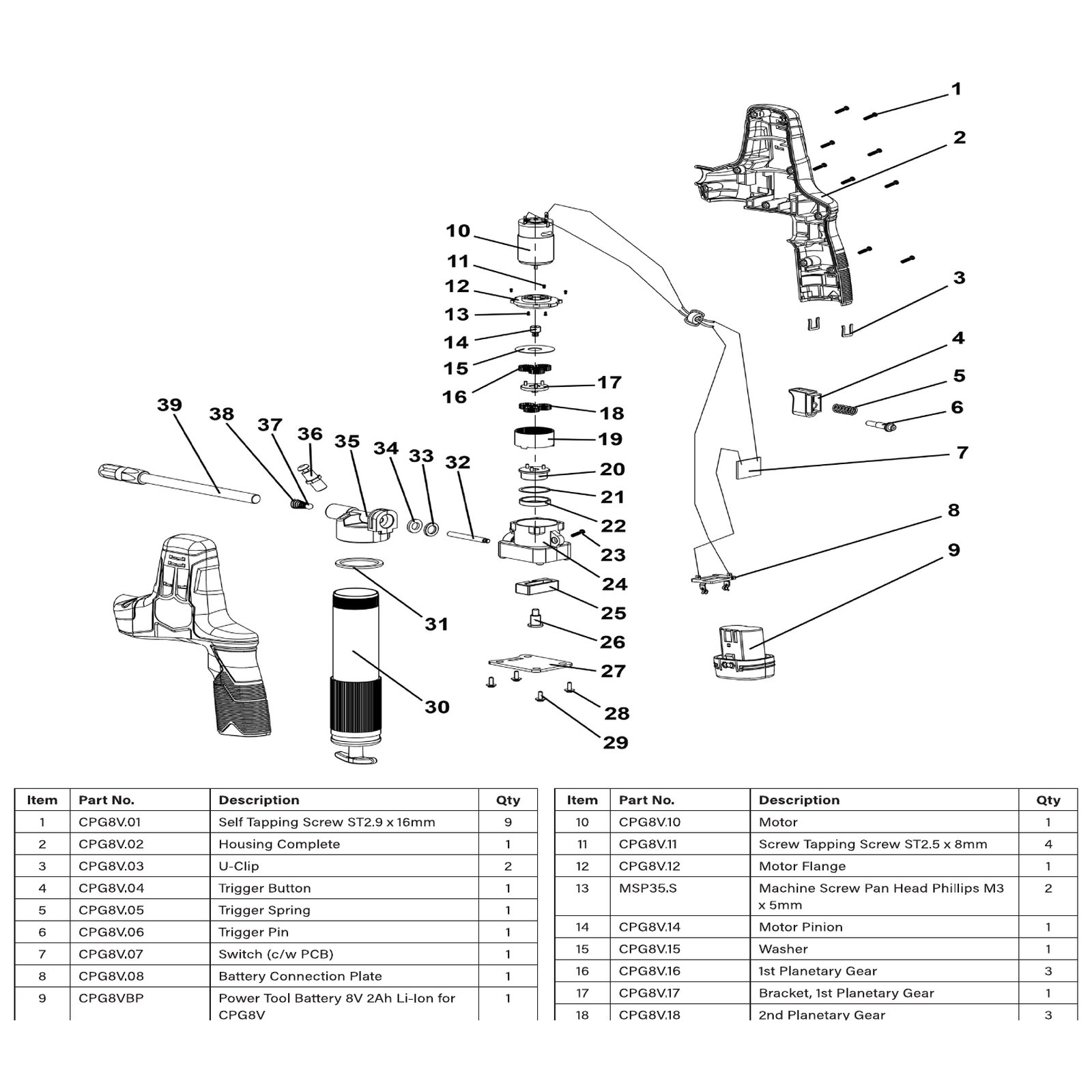 Sealey Motor CPG8V.10