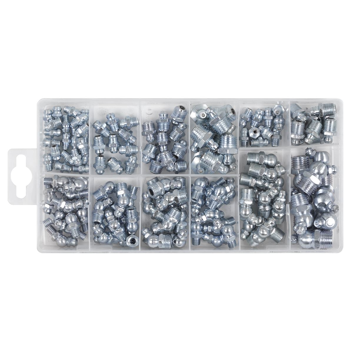 Sealey Metric/BSP/UNF Grease Nipple Assortment 130pc AB009GN