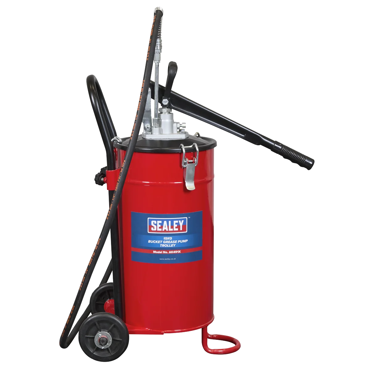 Sealey Bucket Grease Pump Trolley 15kg Capacity AK451X