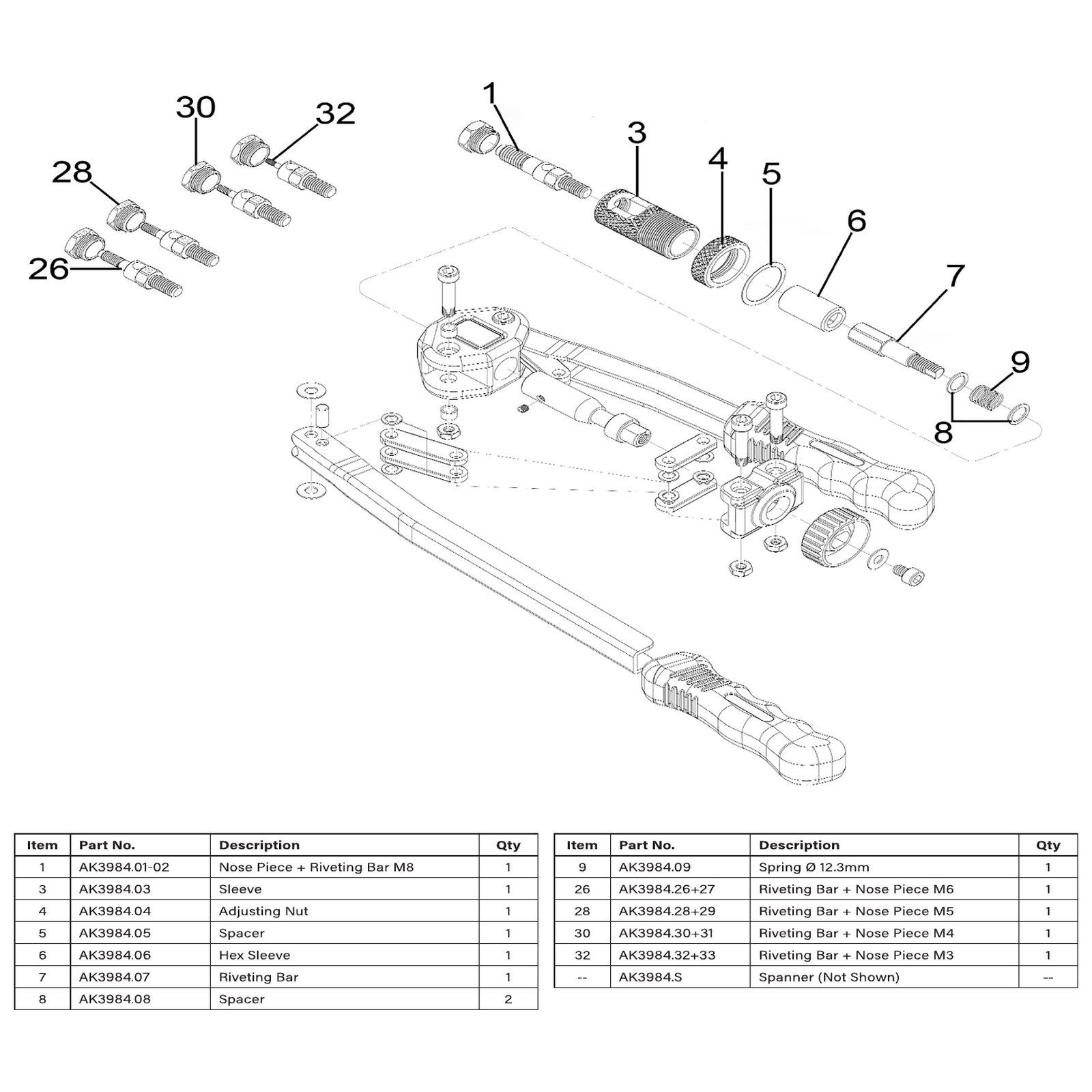 Sealey Adjusting nut AK3984.04