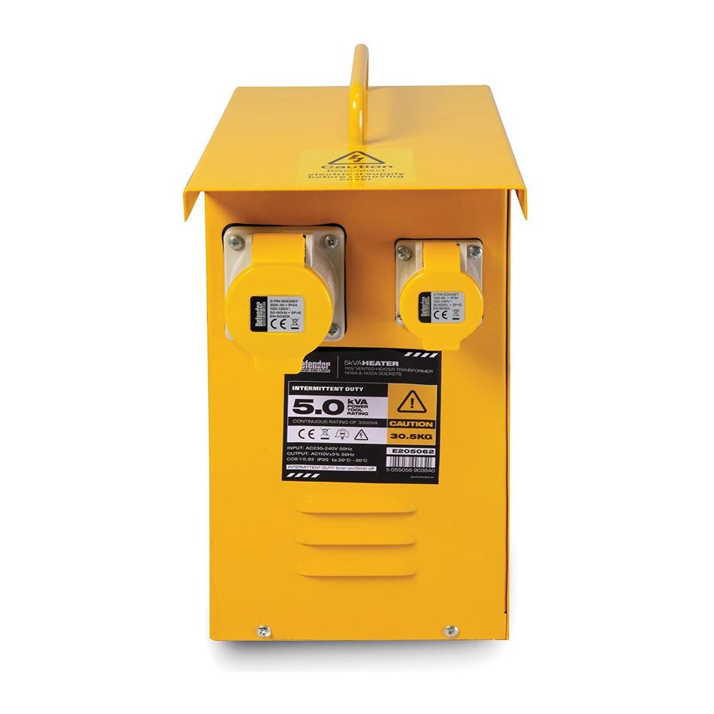 Defender 5kVA Metal Heater Transformer 16A / 32A 110V